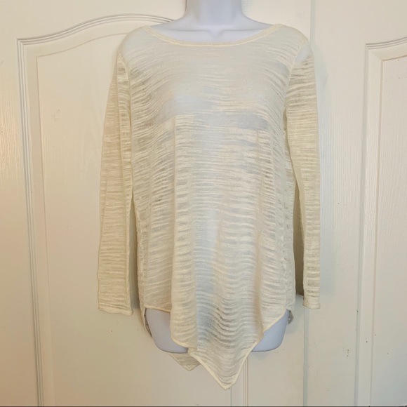 Joie Tops - 2/$10 Joie Horizontal Squiggle Stripe Sheer Blouse
